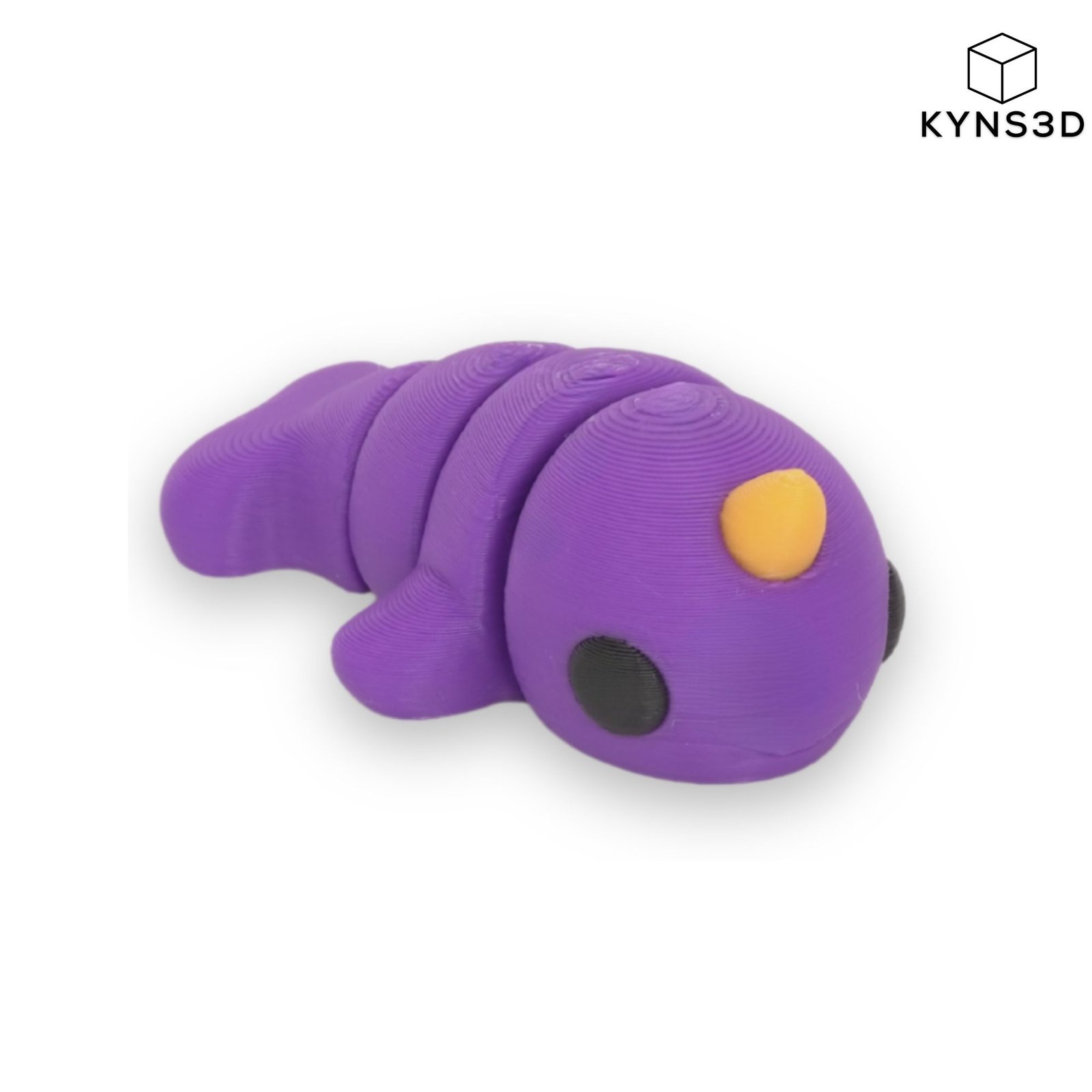 Mini Articulated Baby Narwhal 3D Printed Flexi Fidget Toy – Purple & Orange Cute Ocean Animal Desk Buddy - Image 2