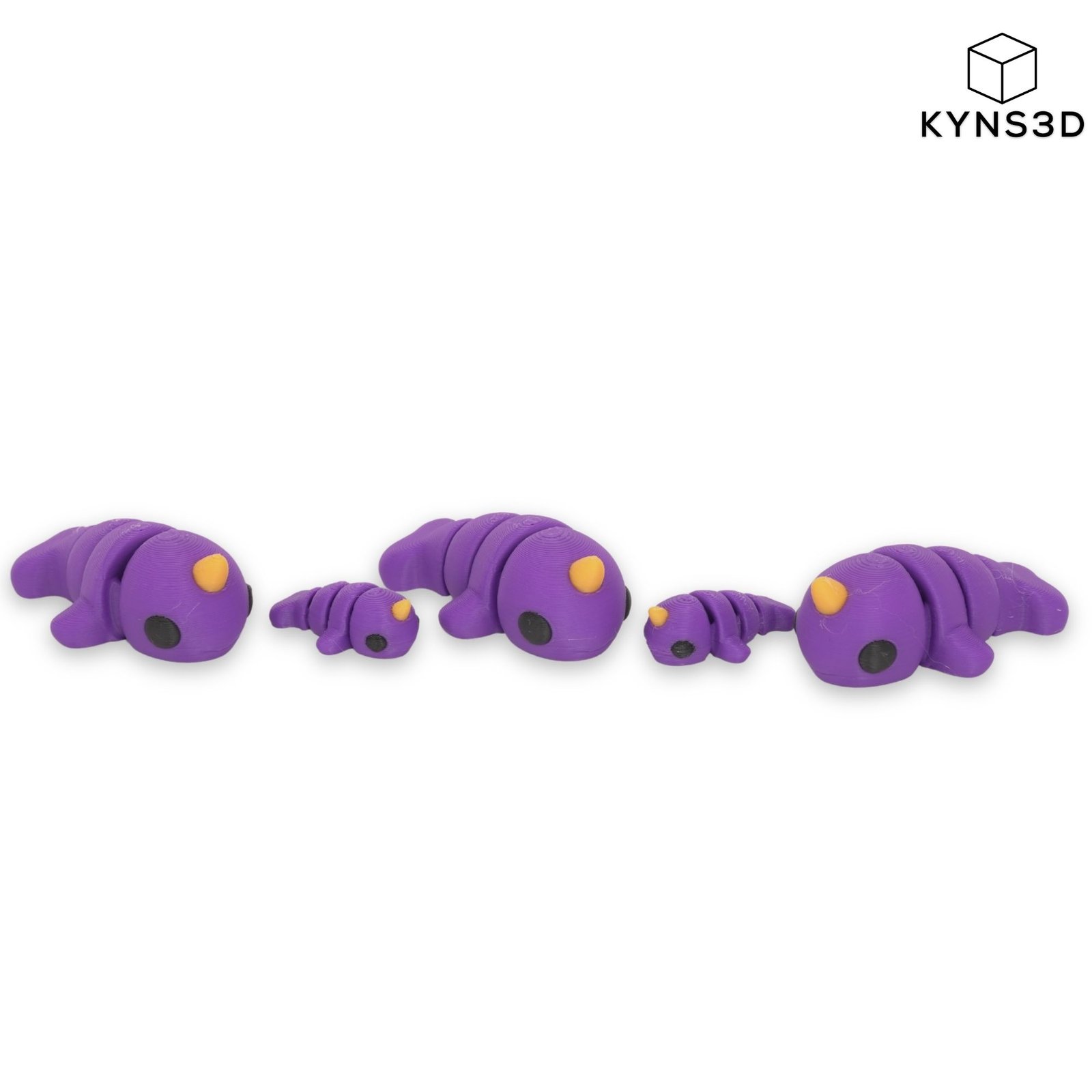 Mini Articulated Baby Narwhal 3D Printed Flexi Fidget Toy – Purple & Orange Cute Ocean Animal Desk Buddy - Image 4