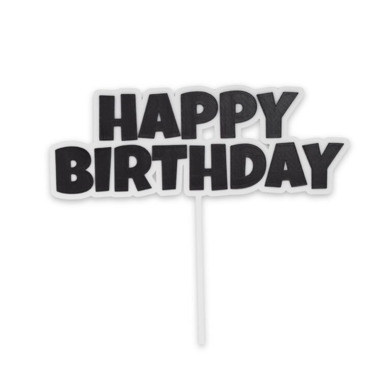 3D Printed Happy Birthday Cake Topper – Modern Reusable Birthday Party Decoration
