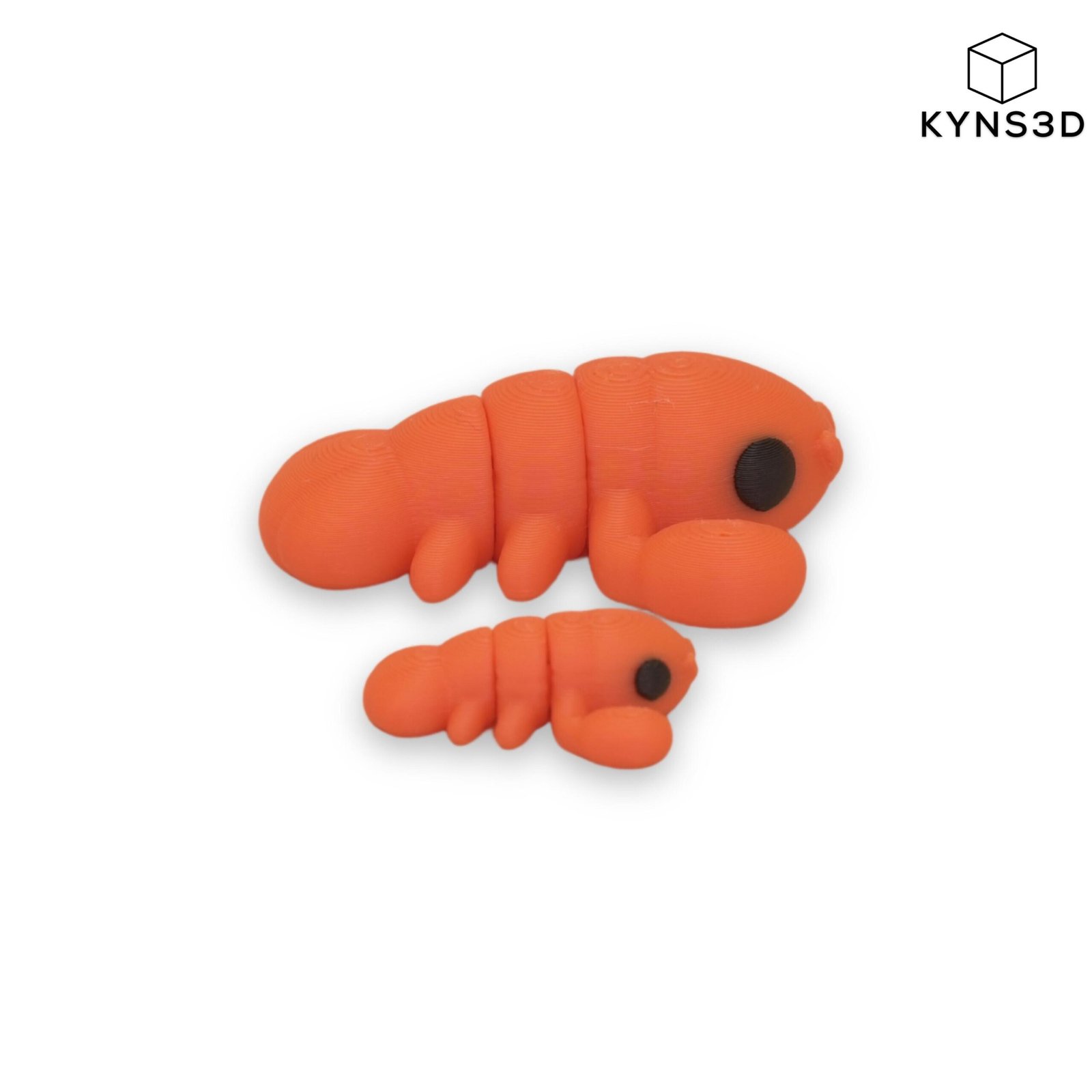 Mini Articulated Baby Lobster 3D Printed Flexi Fidget Toy – Cute Orange Animal Desk Buddy & Sensory Gift - Image 4