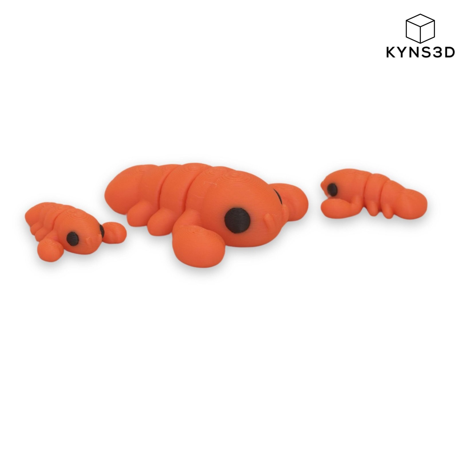Mini Articulated Baby Lobster 3D Printed Flexi Fidget Toy – Cute Orange Animal Desk Buddy & Sensory Gift - Image 3